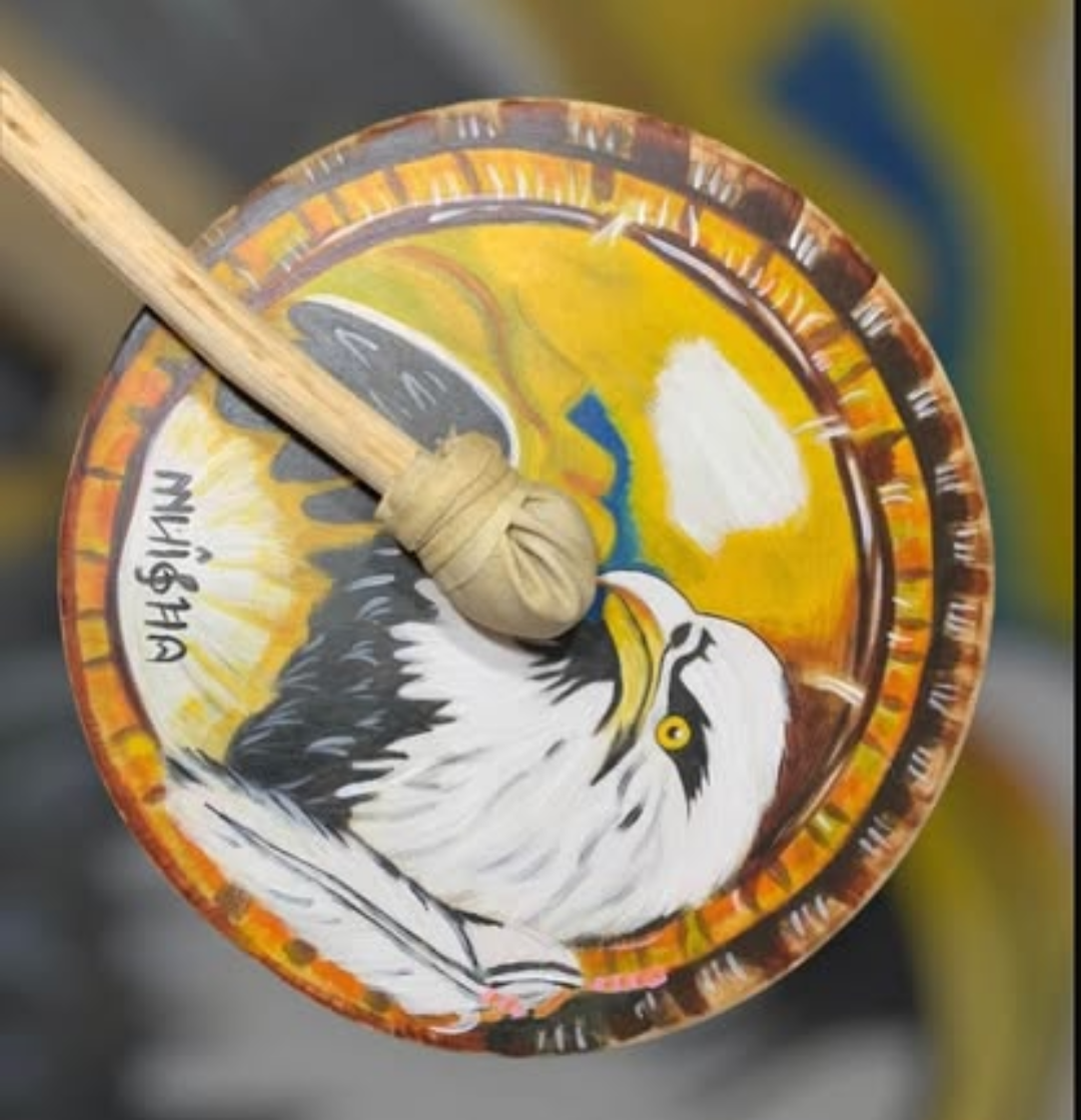 Imagen de Instrumento ancestral. Tambor chamánico grande,  “Águila” Personaliza el tuyo!