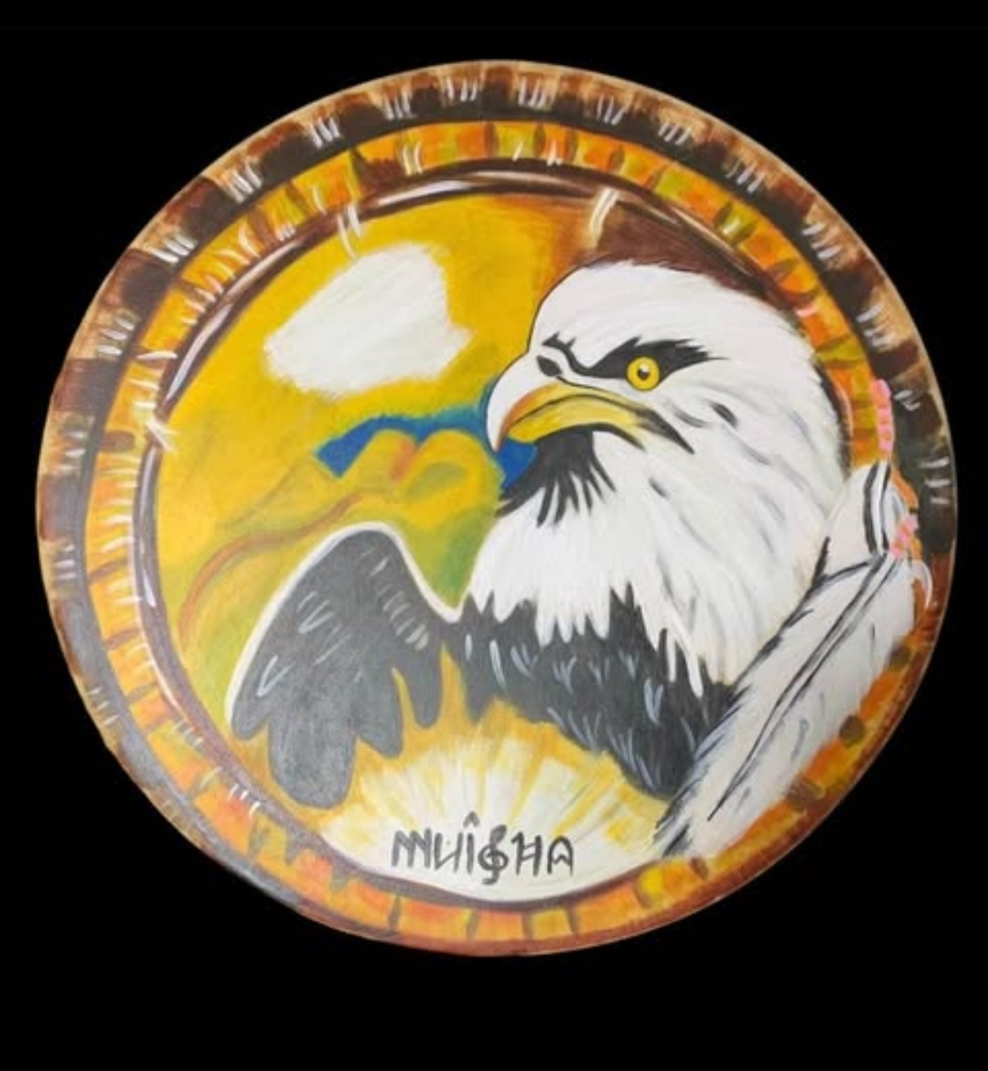Imagen de Instrumento ancestral. Tambor chamánico grande,  “Águila” Personaliza el tuyo!